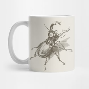 Dramabite Vintage stag beetle illustration Mug